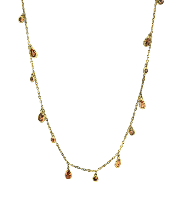 Gold Plated Necklace Citrine Gemstone